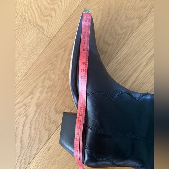 Isabel Marant Denvee Leather Knee High Western Cowboy Boots Black FR 39 US 8-8.5 - Picture 16 of 16